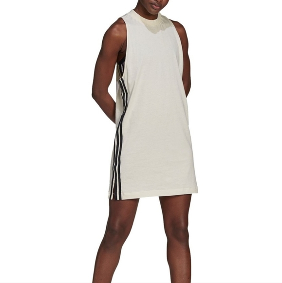 adidas Dresses & Skirts - Adidas Originals Recco 3-Stripes T-shirt Dress White Black Stripes NWT Size 2XL